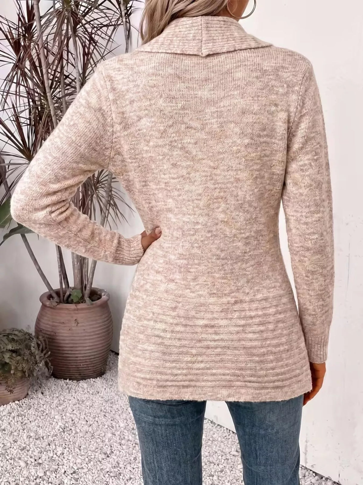 Full Size Open Front Long Sleeve Cardigan Plus Size