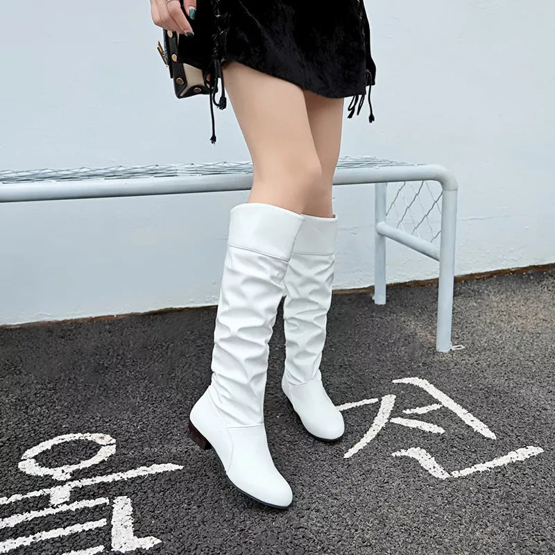 Slouch Block Heel Boots