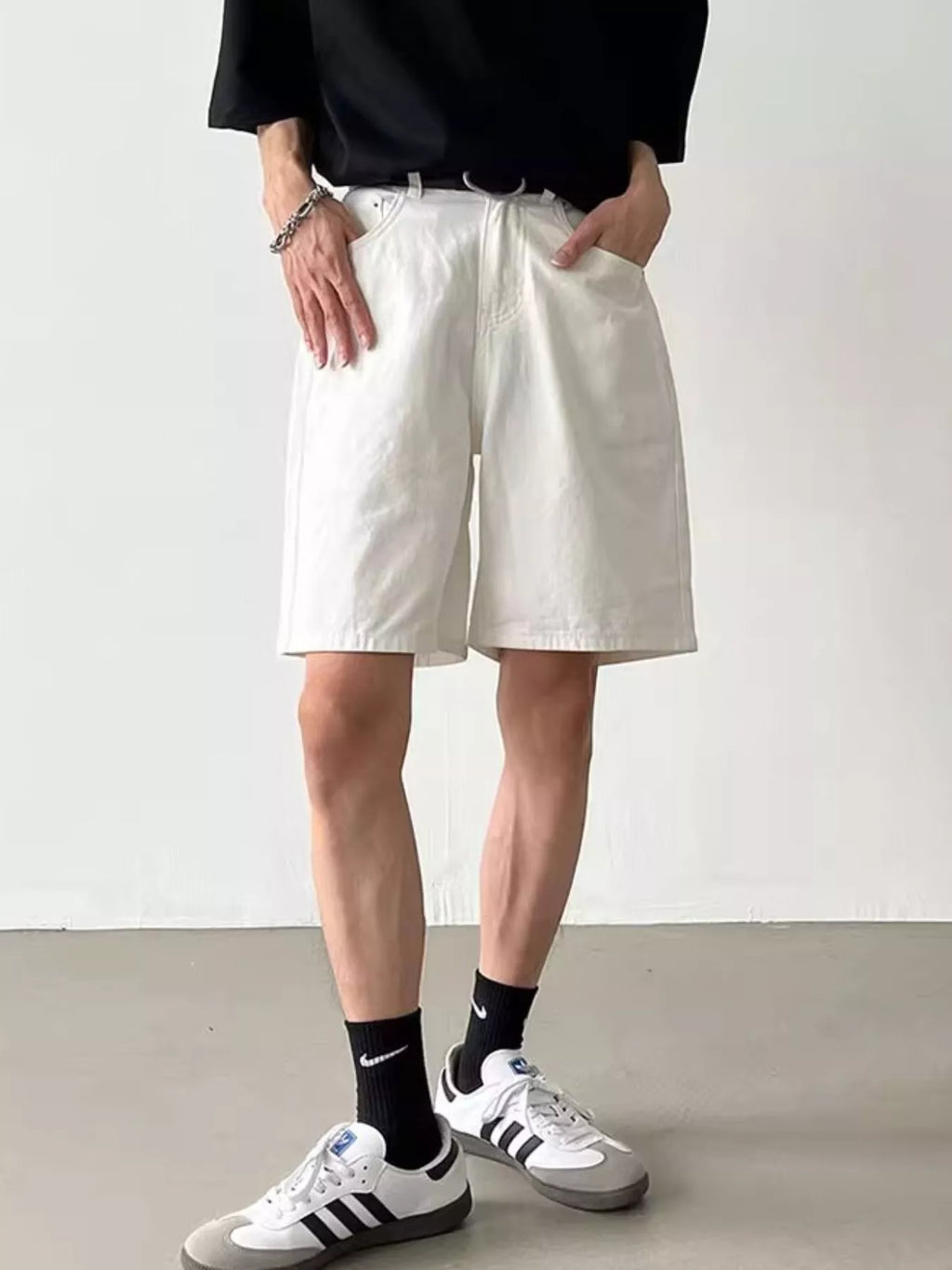 Men's Full Size Back Elastic Waistband Shorts Plus Size