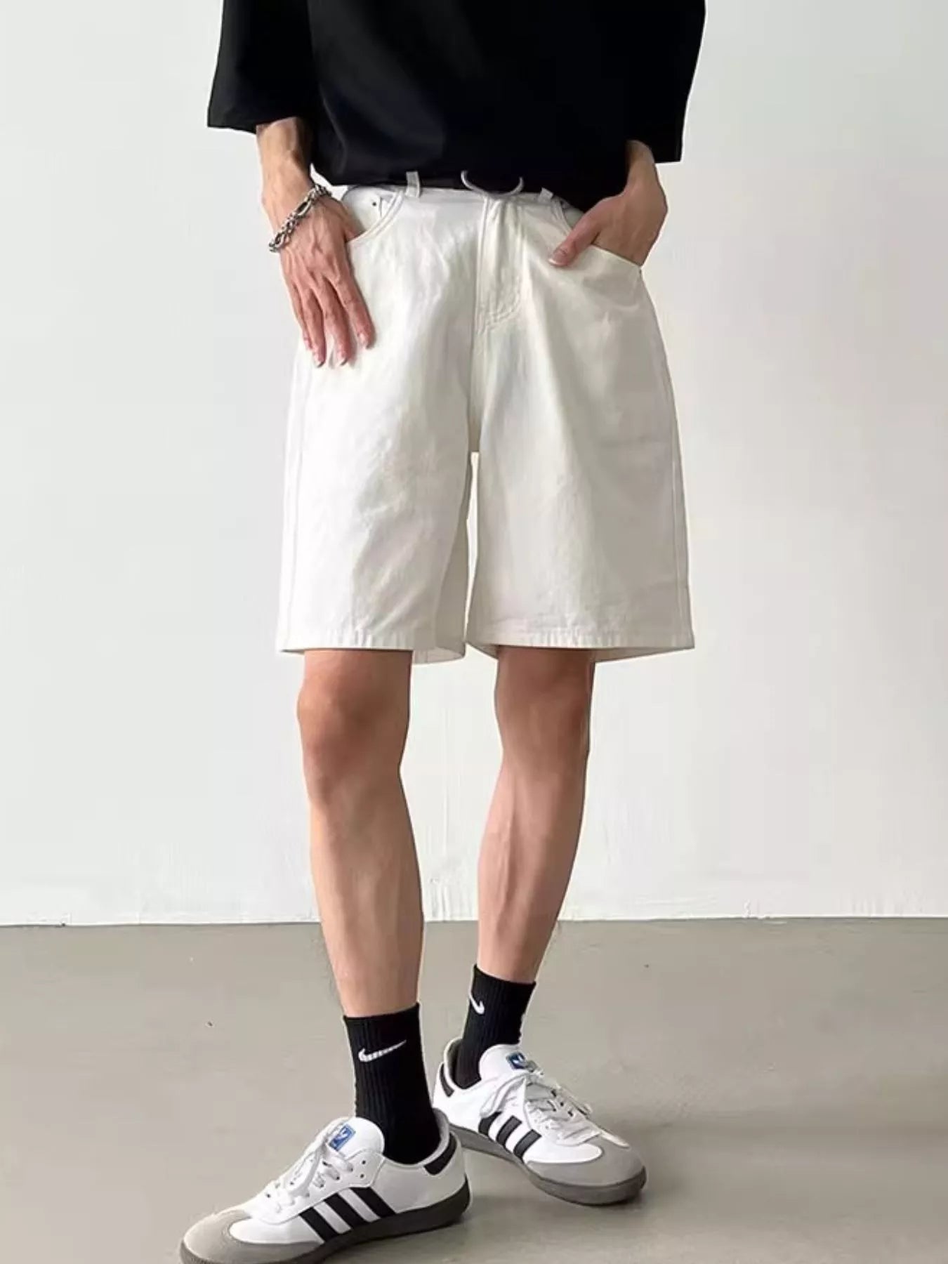 Men's Full Size Back Elastic Waistband Shorts Plus Size