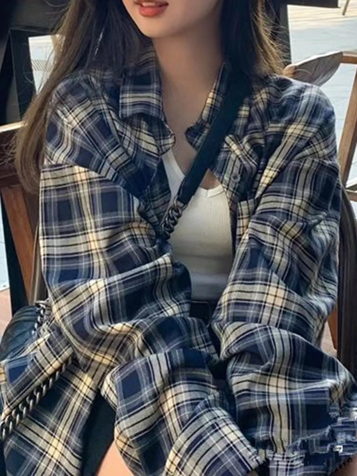 Casual Loose Fit Plaid Shirt