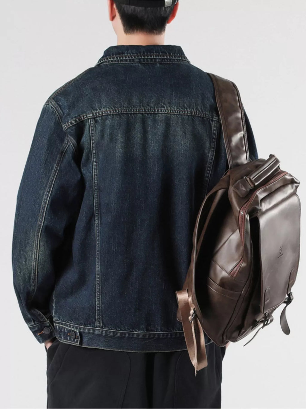 Men's Plus Size Button Up Wash Denim Jacket