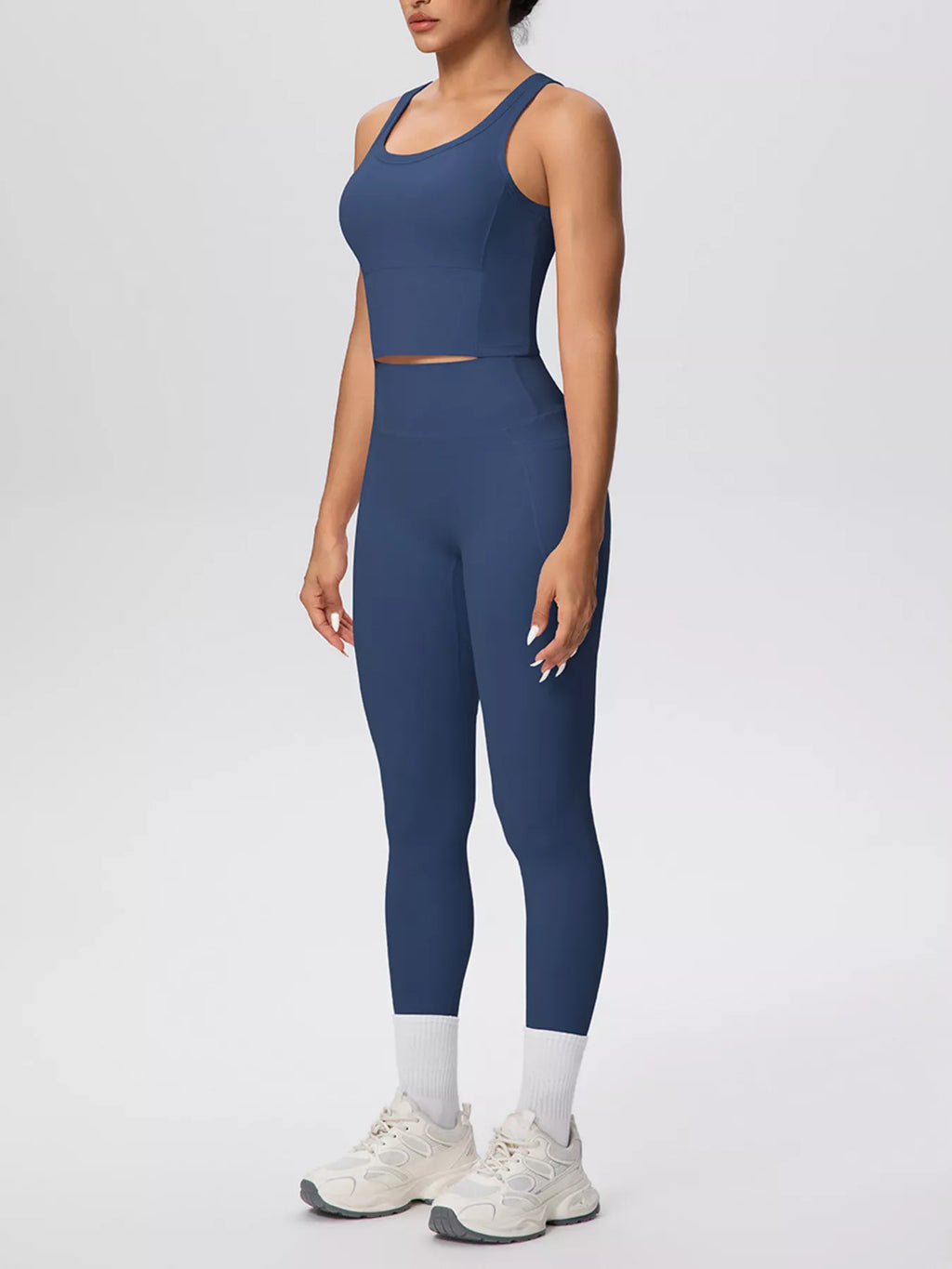 Scoop Neck Tank and High-Waisted Leggings Active Set