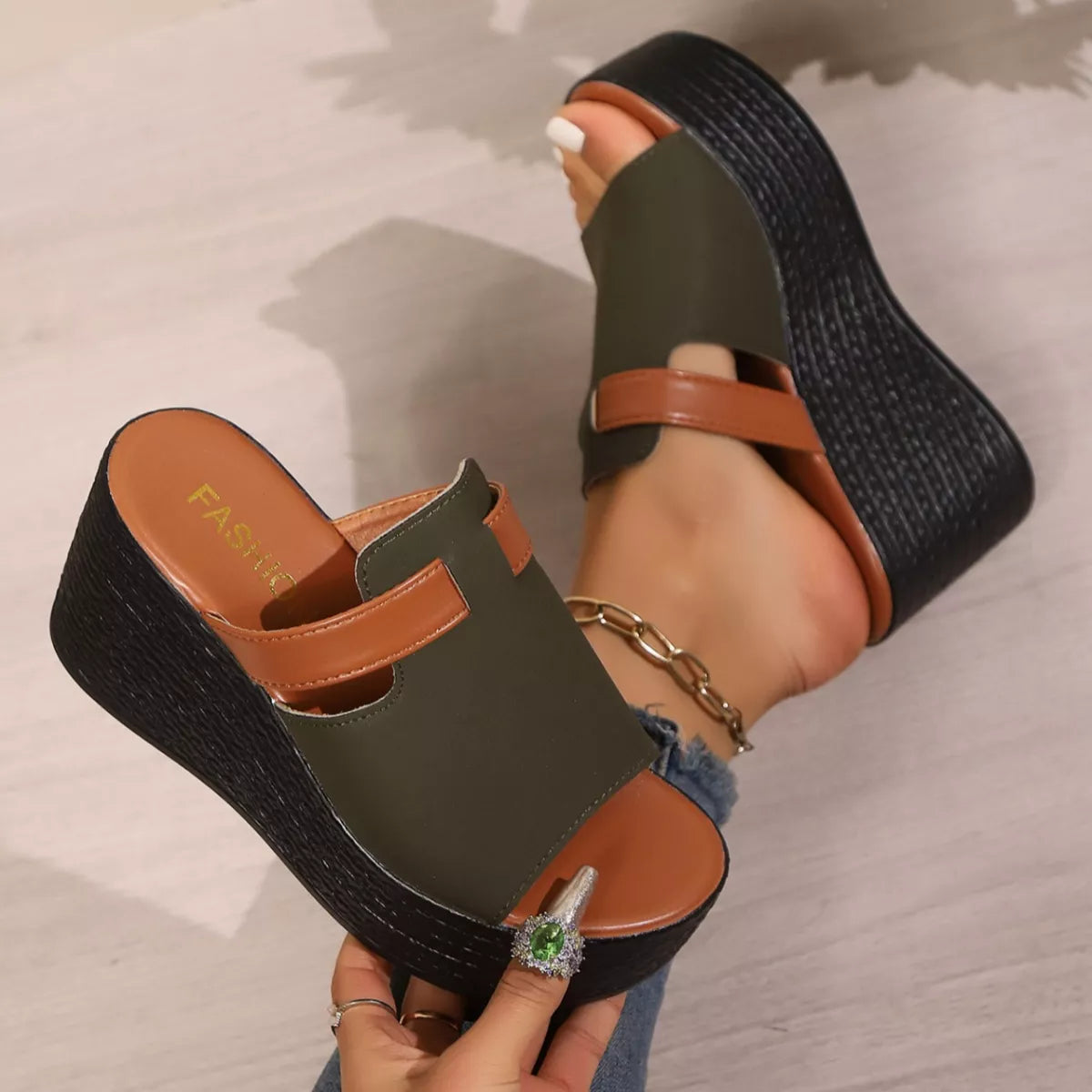Open Toe Platform Wedge Sandals