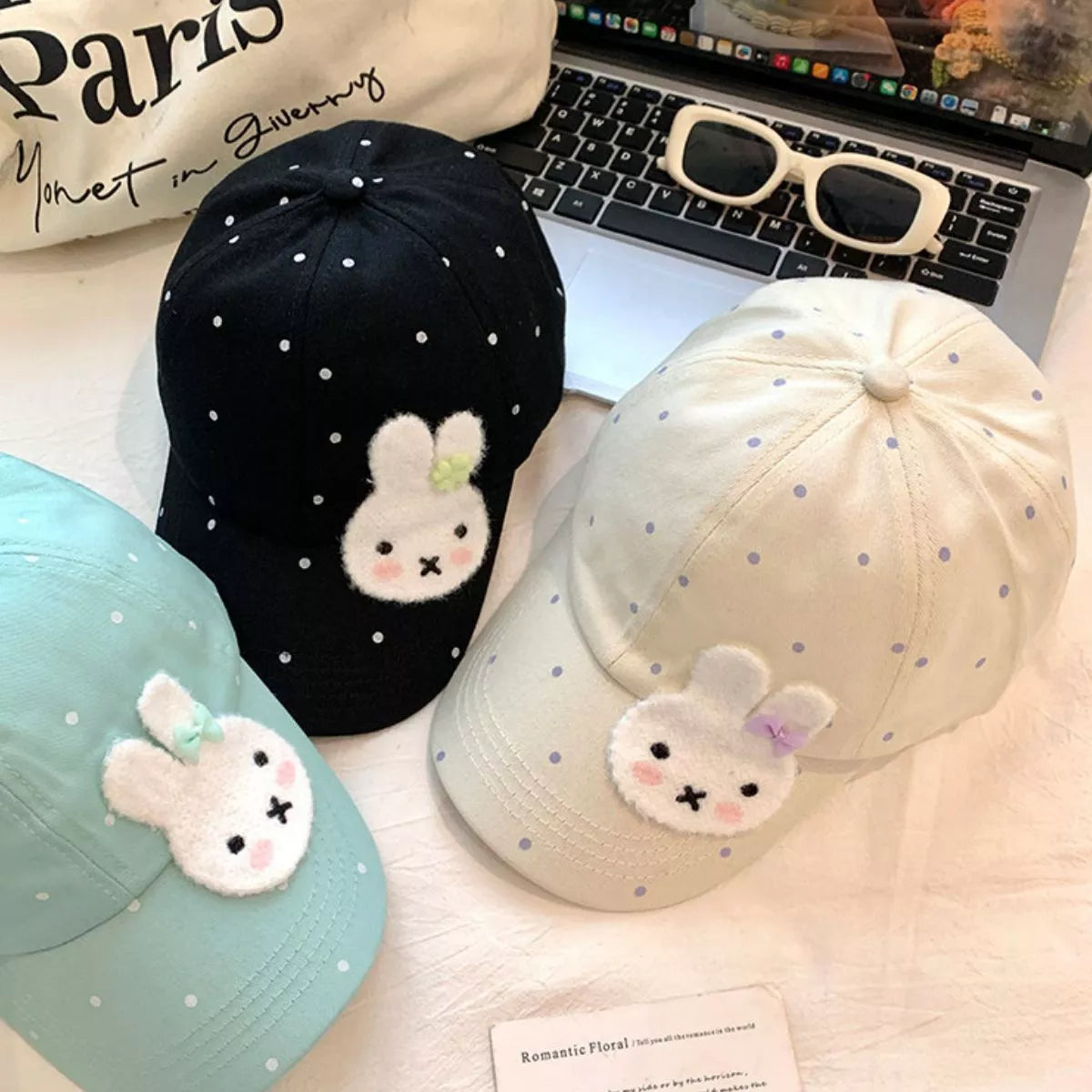 Bunny Polka Dot Baseball Cap