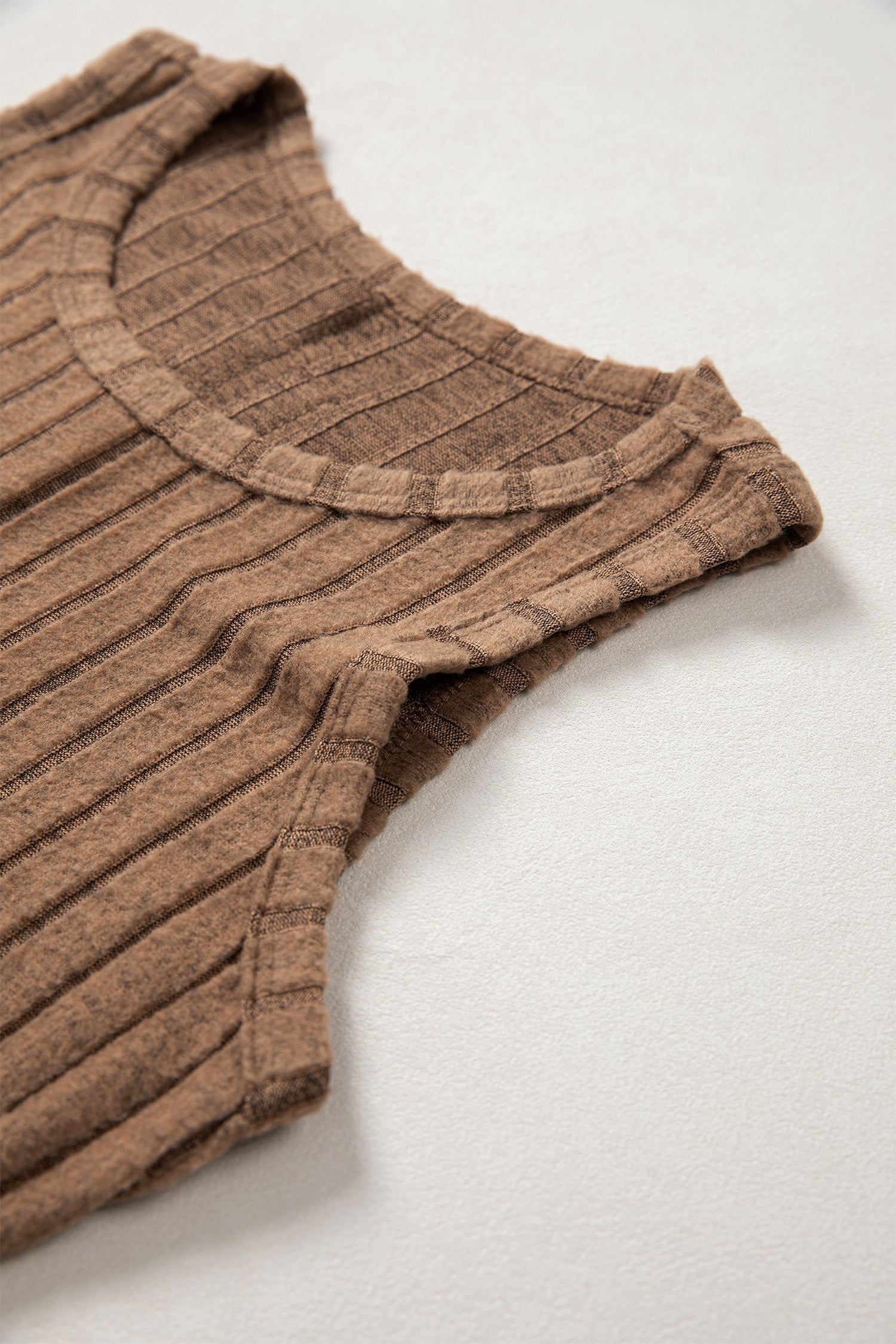 Camel Slim Ribbed Mineral Wash Tank Top