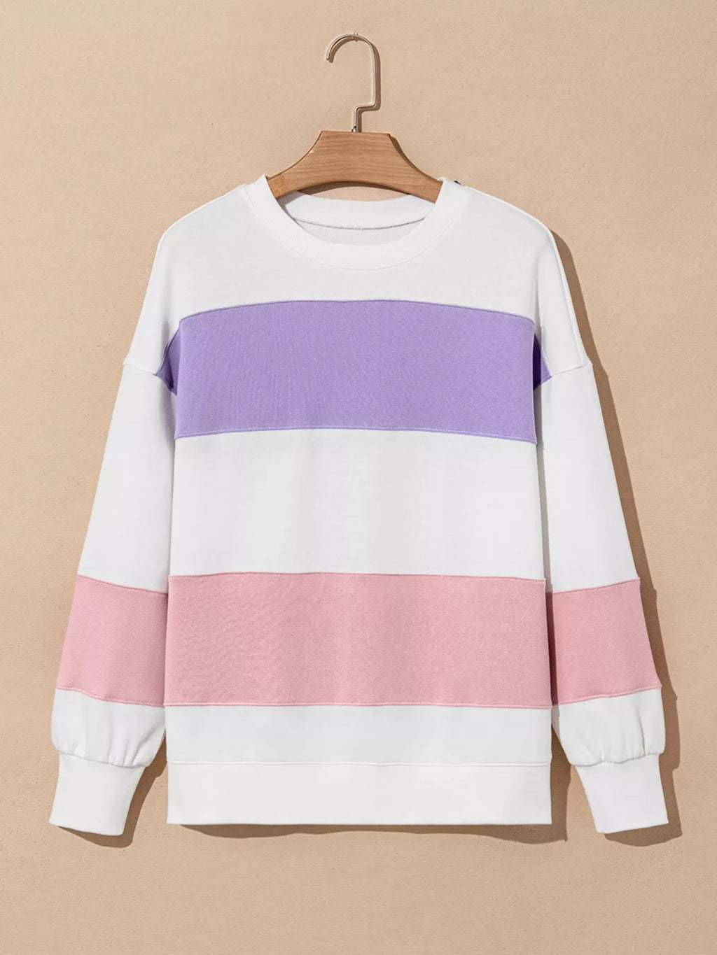 Colorblock Patchwork Drop Shoulder Crewneck Sweatshirt