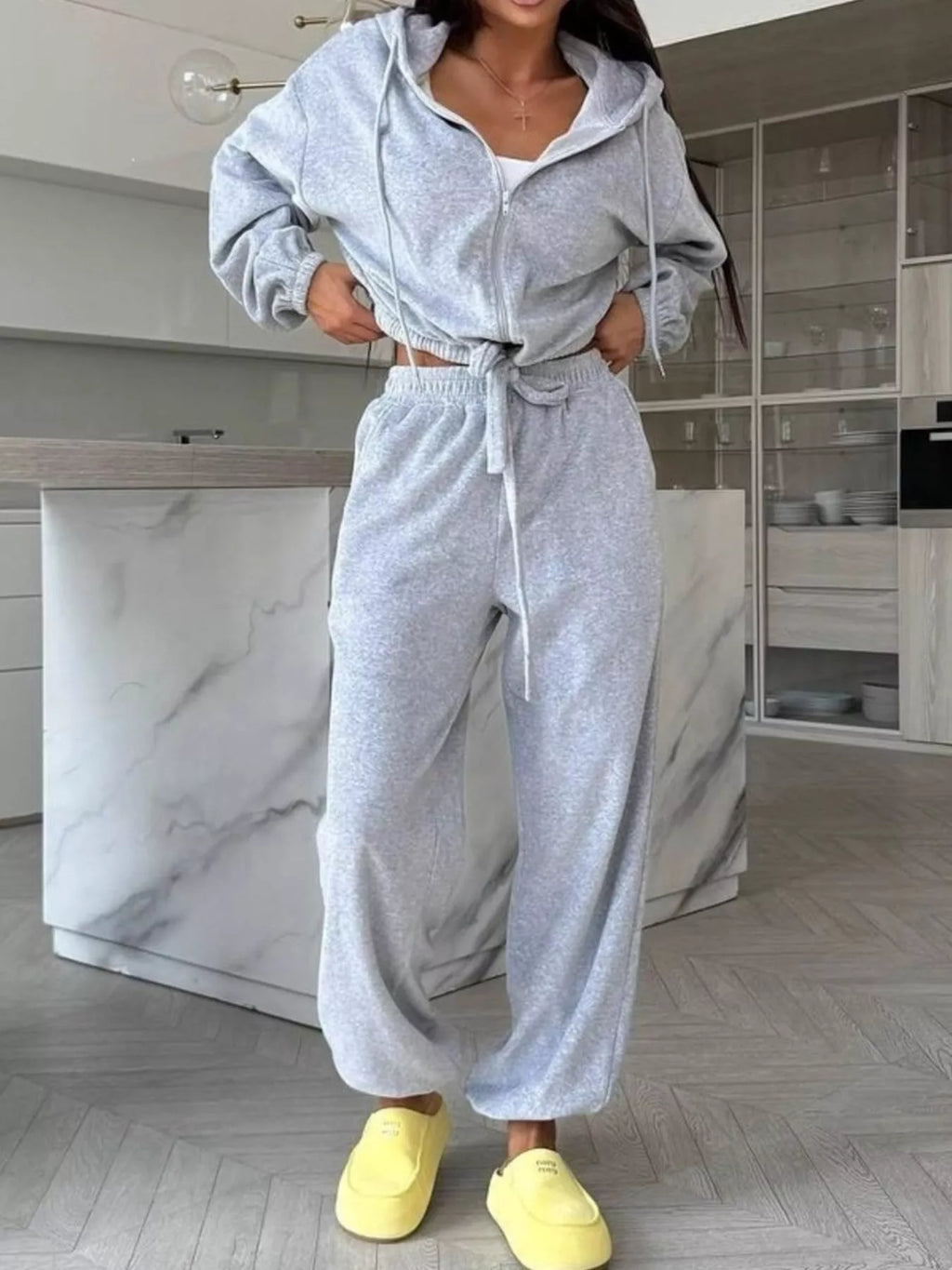 Zip-Up Hoodie and Joggers Set