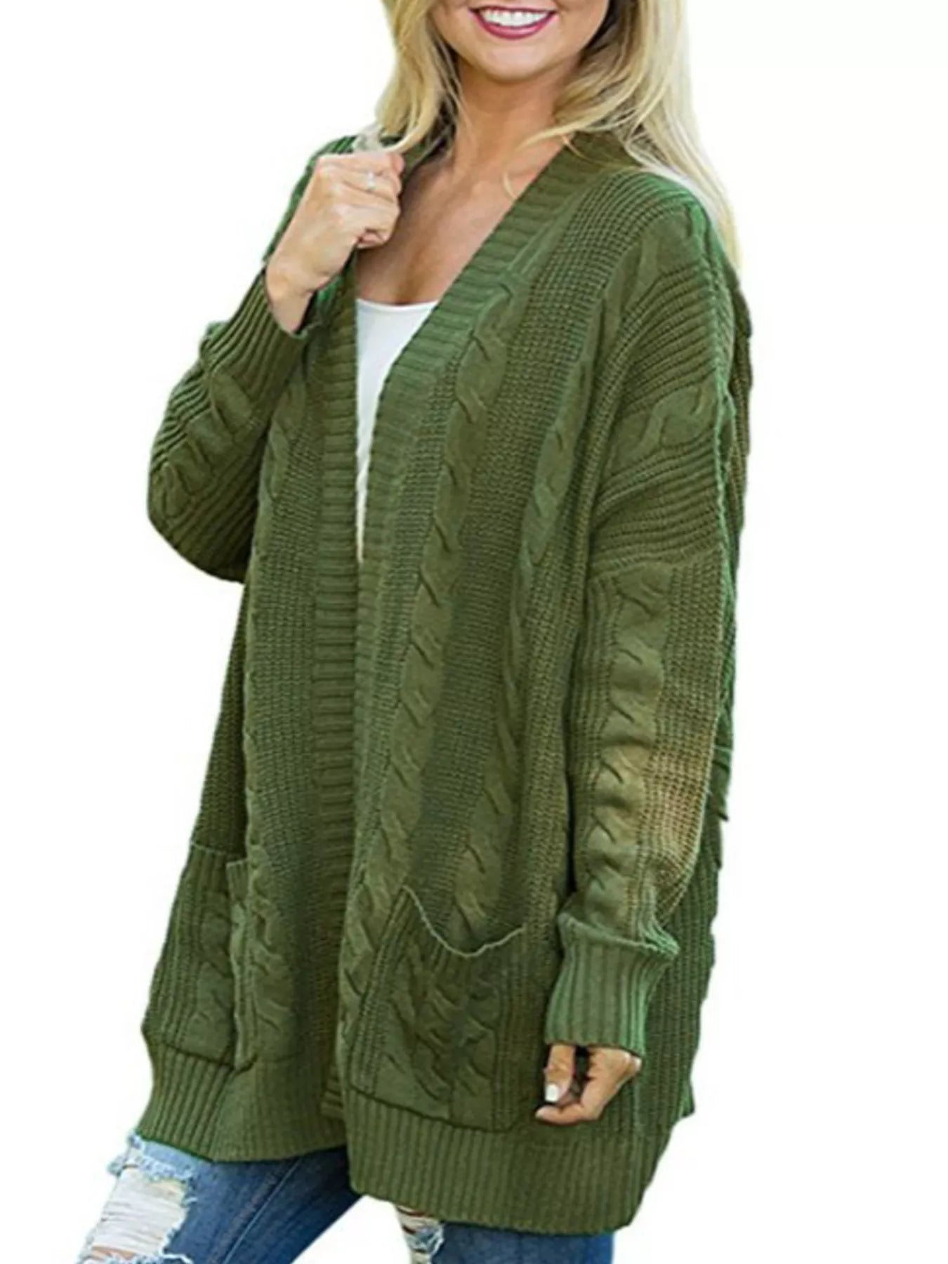 Chunky Knit Open Front Cardigan