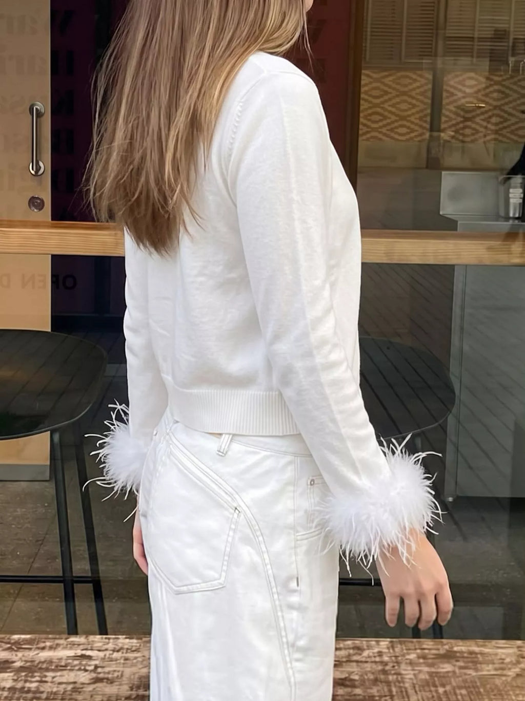 Fuzzy Cuffs Button Up Cardigan