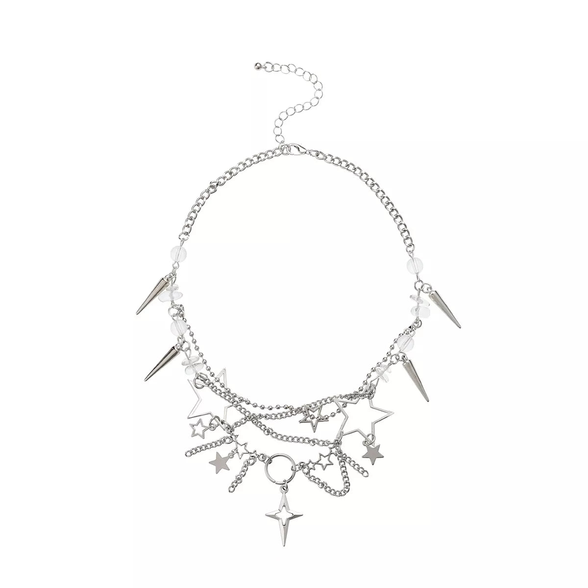 Gothic Star and Cross Charm Choker Necklace