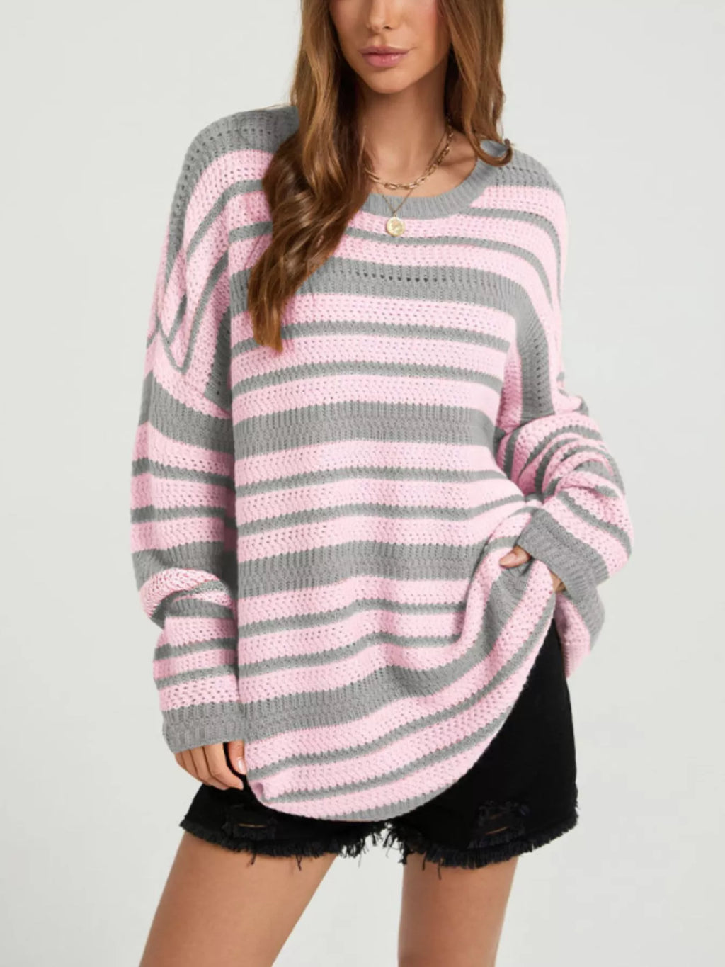 Striped Drop Shoulder Sweater