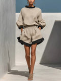Contrast Trim Dropped Shoulder Top and Shorts Set