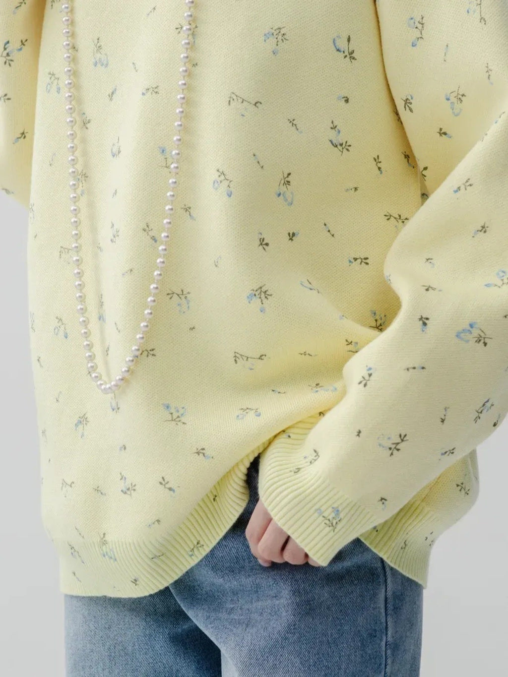 Floral Dropped Shoulder Oversized Sweater