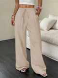 Wide Leg Pants with Drawstring
