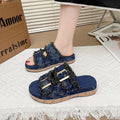 Open Toe Double Buckle Platform Sandals