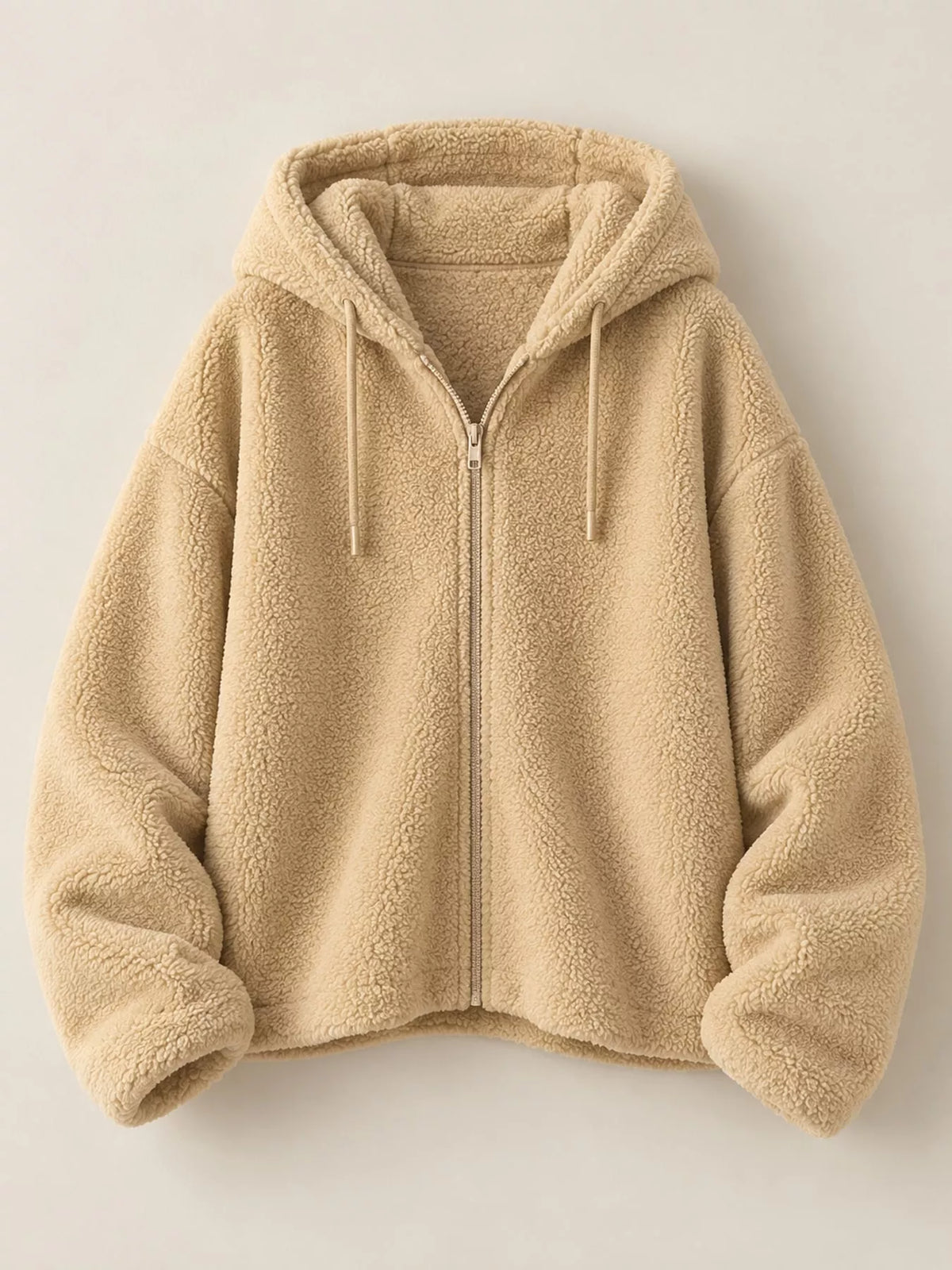 Oversized Sherpa Zip-Up Hoodie