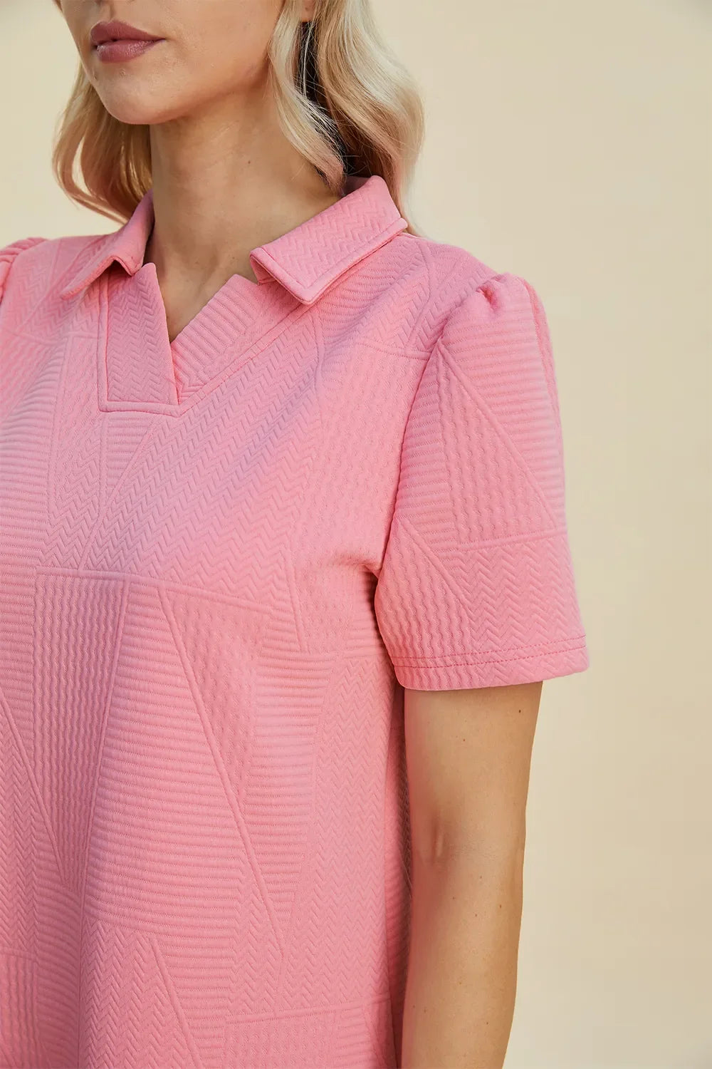 Texture Short Sleeve Dress