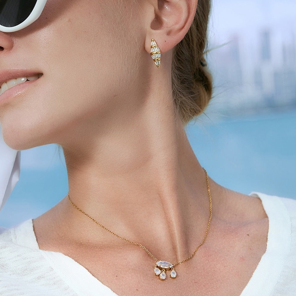 Diamond Shape Stud Earrings