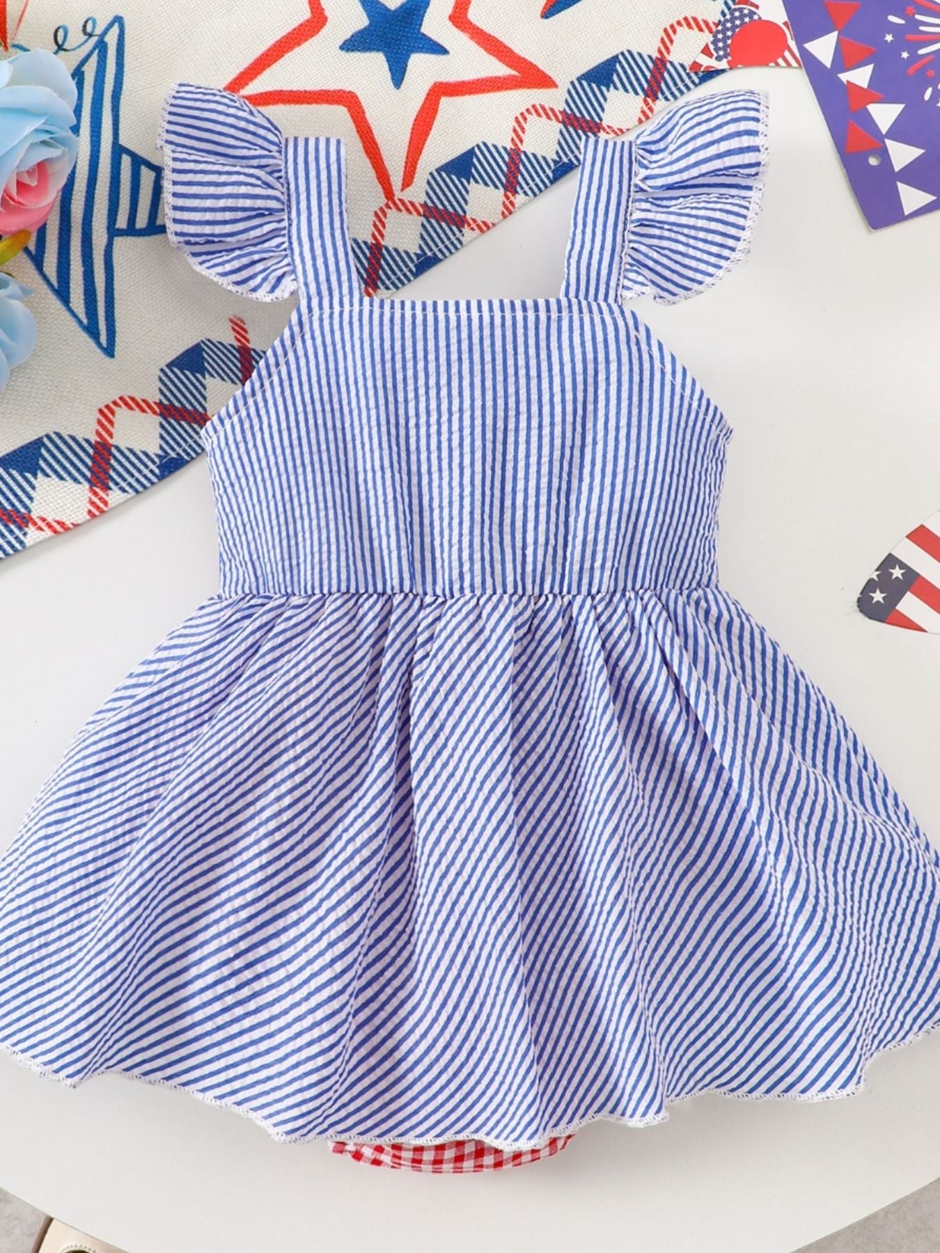Children's Patriotic Star-Spangled Ruffle Dress