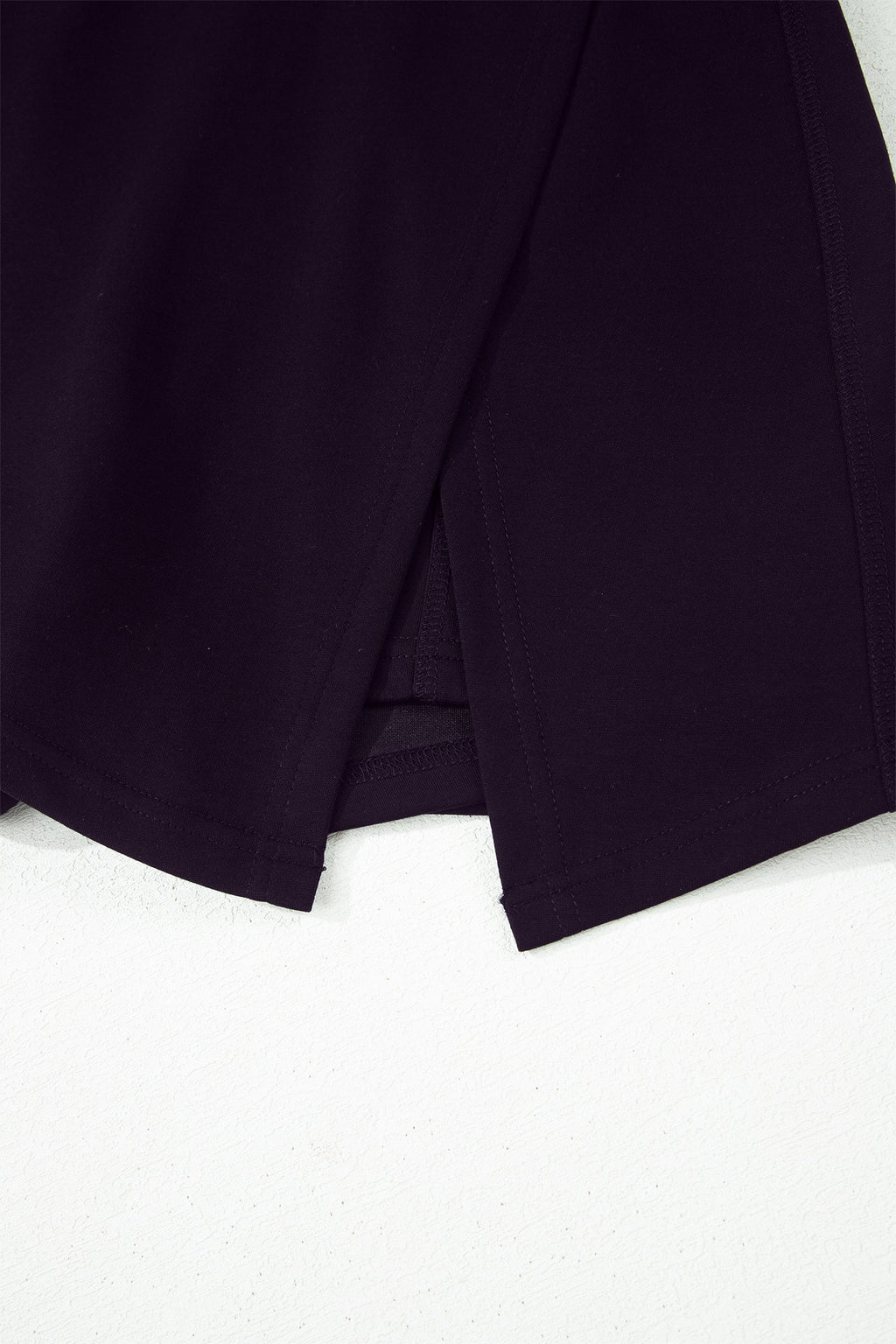 Black Solid Color Wrapped Side Slit Skort