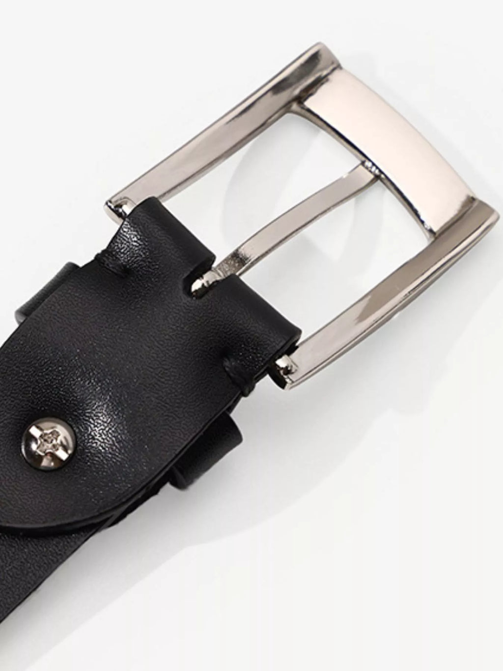 Classic Leather Belt with Buckle