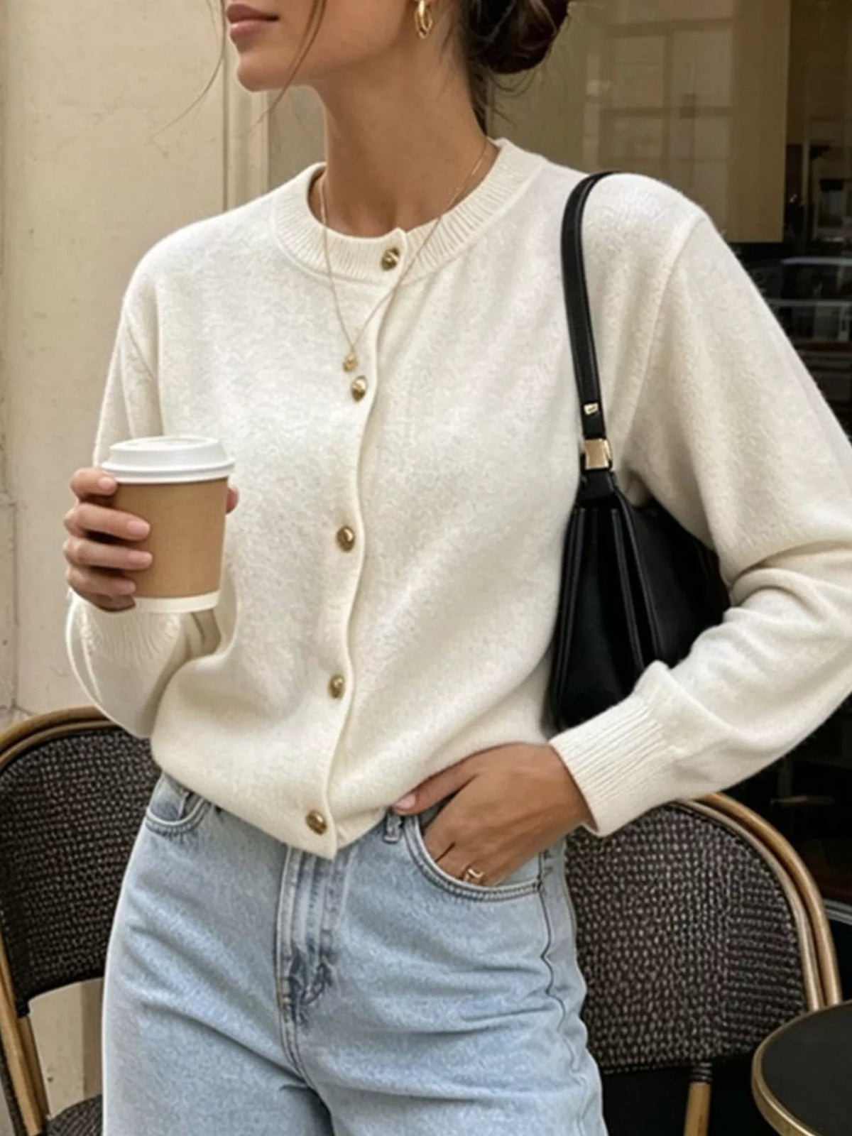 Classic Button-Down Knit Cardigan
