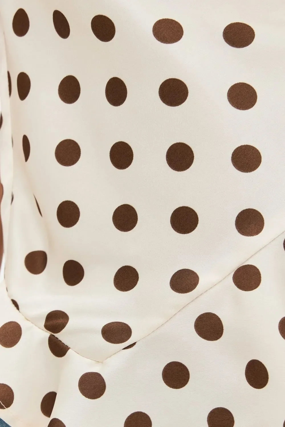 Crisscross Back Ruffled Hem Polka Dot Cami