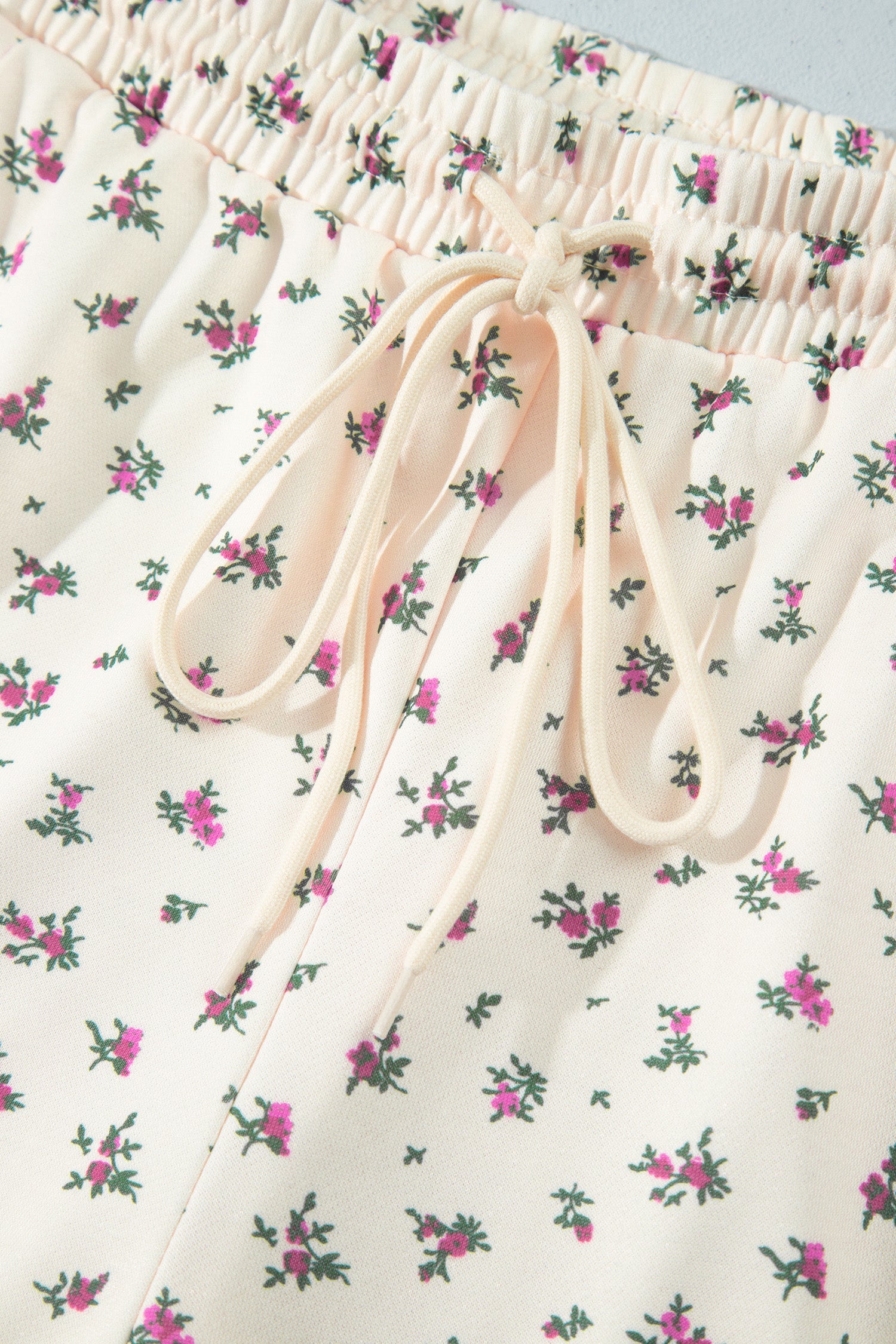 Beige Floral Print Hooded Long Sleeve Plus Size Set