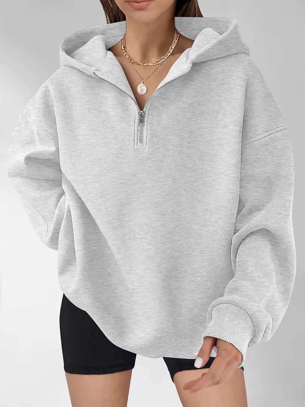 Oversized Quarter-Zip Hoodie