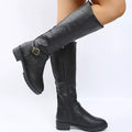 Round Toe Block Heels Boots