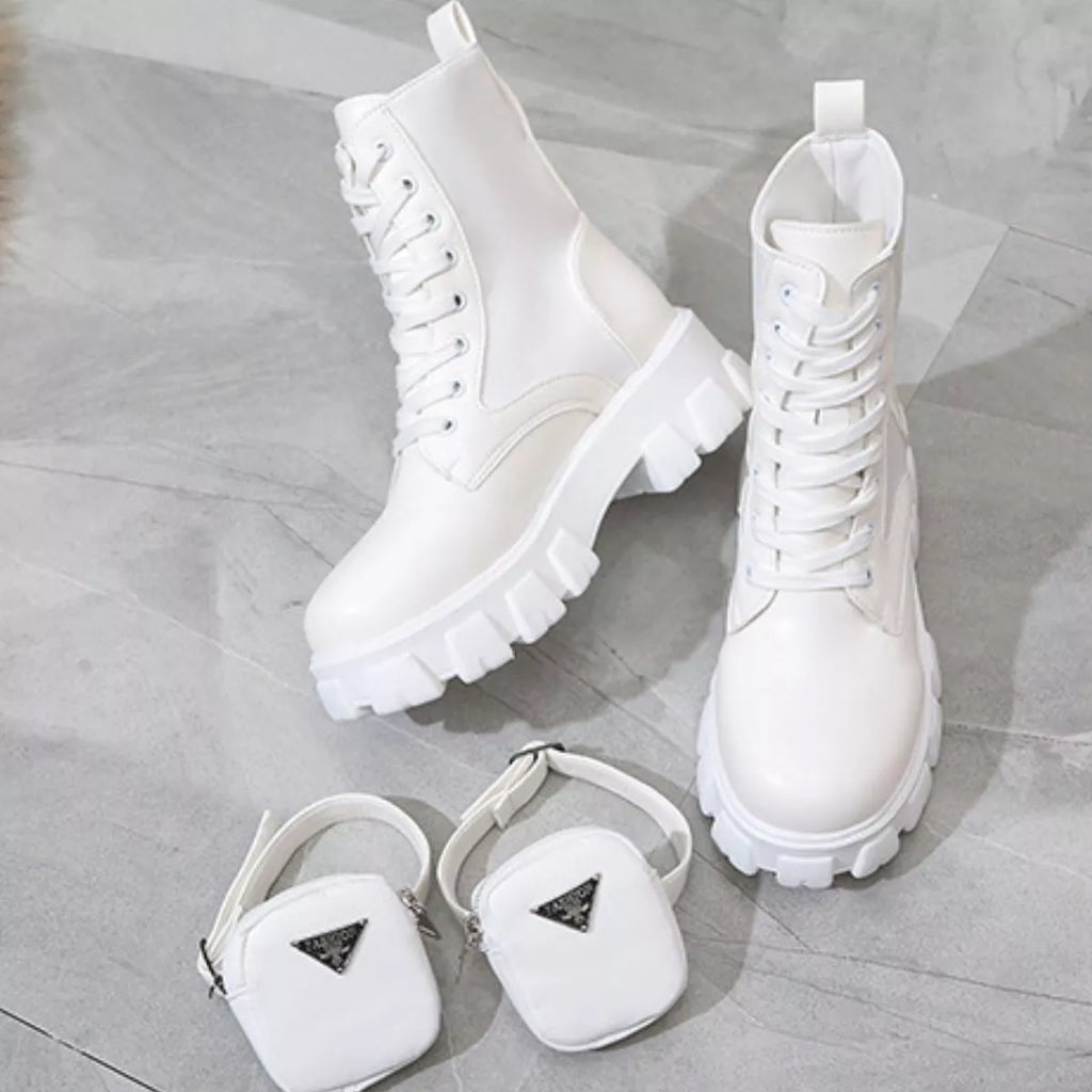 Lace Up Platform Ankle Boots