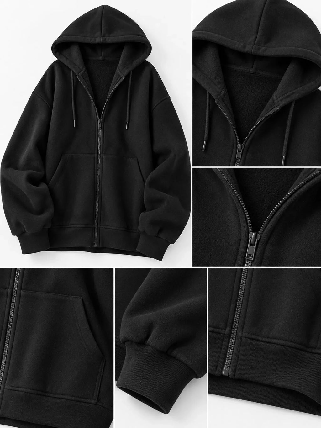 Full Size Zip-Up Dropped Shoulder Hoodie Plus Size