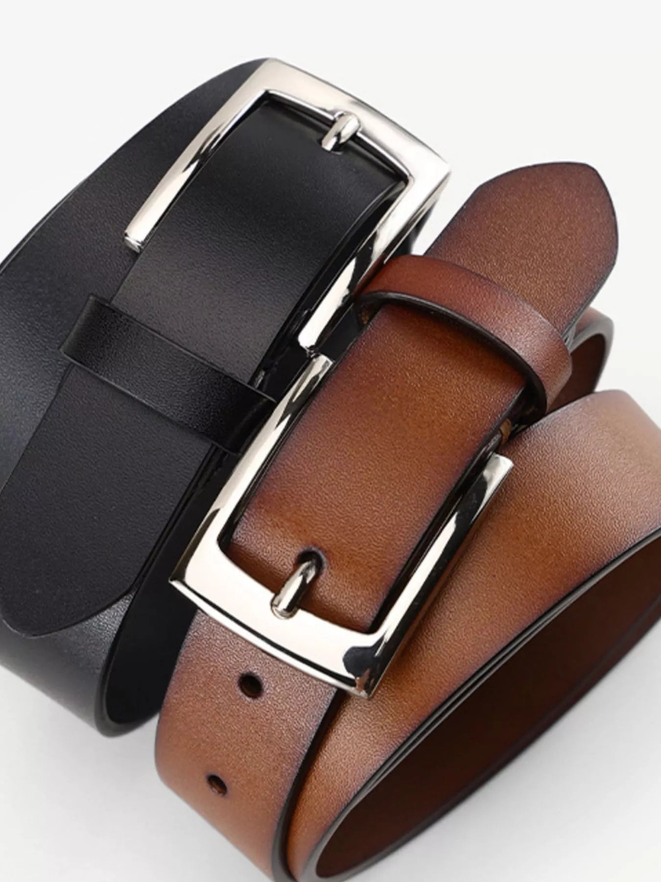 Classic Leather Belt with Buckle