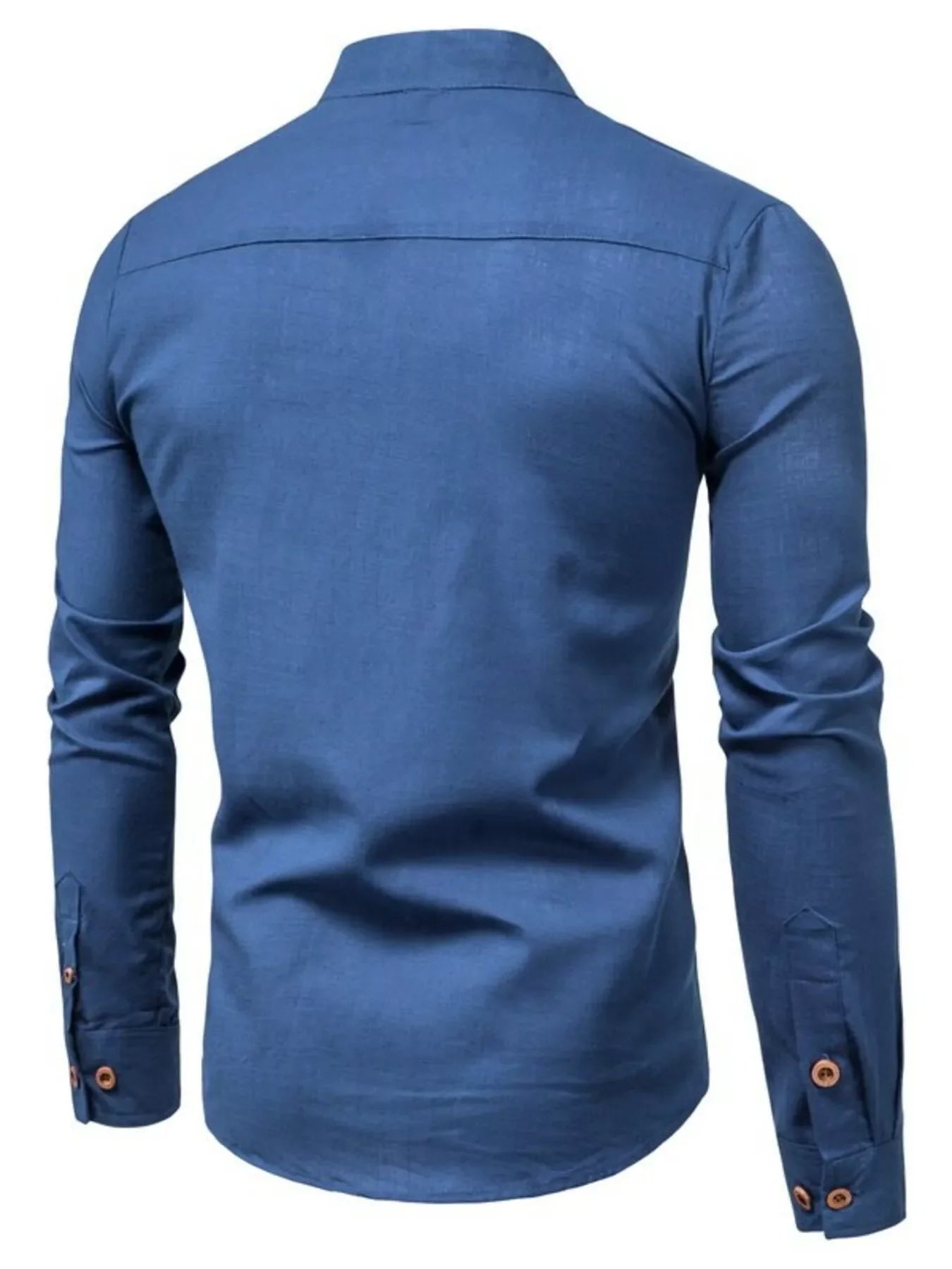 Men's Plus Size Casual Mandarin Collar Button-Up Shirt