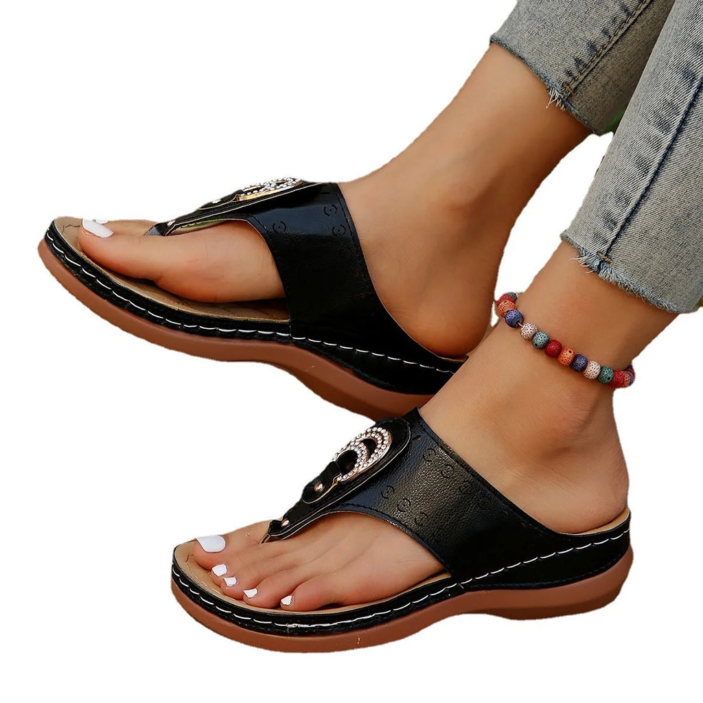 Toe Post Wedge Sandals
