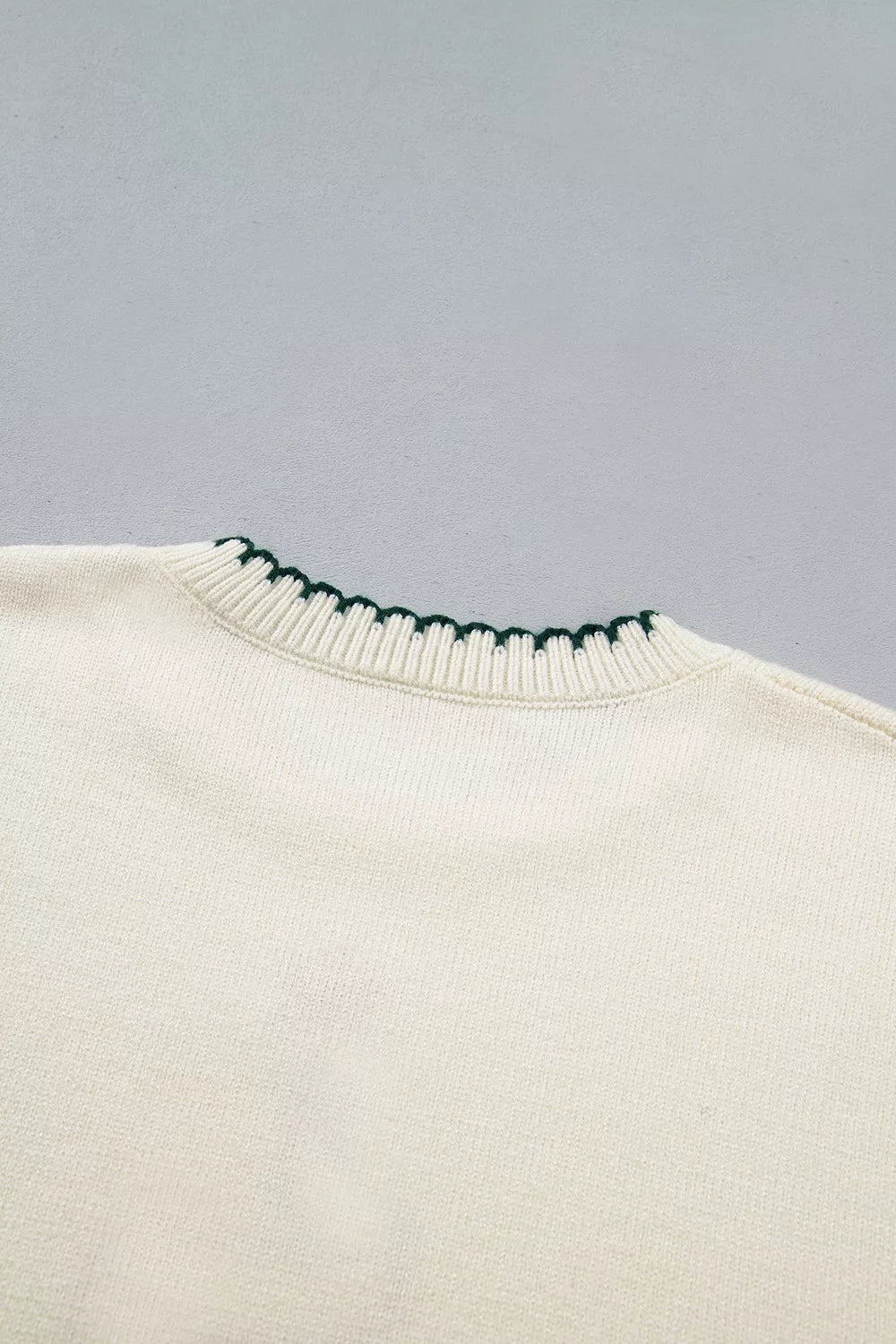 Stitched Detail Christmas Tree Holiday Casual Sweater
