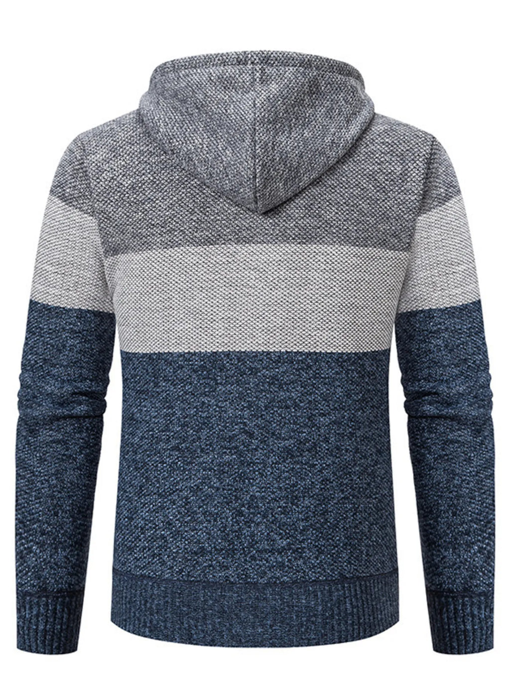 Men's Plus Size Color Block Hooded Zip-Up Cardigan
