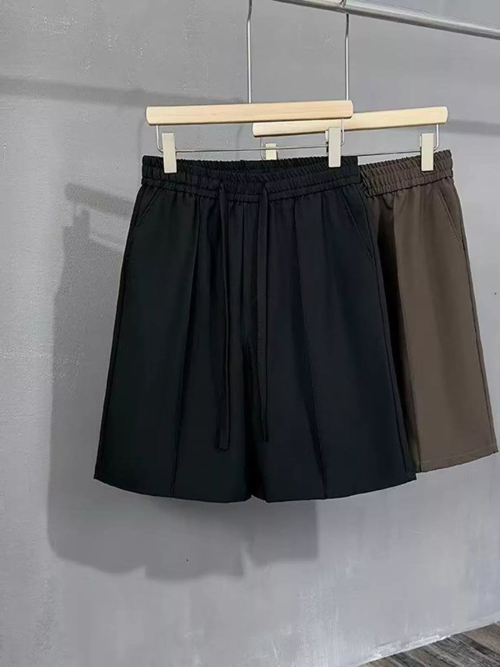 Men's Full Size Casual Drawstring Pleated Shorts Plus Size