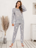 Star Pattern Long Sleeve Top and Pants Lounge Set