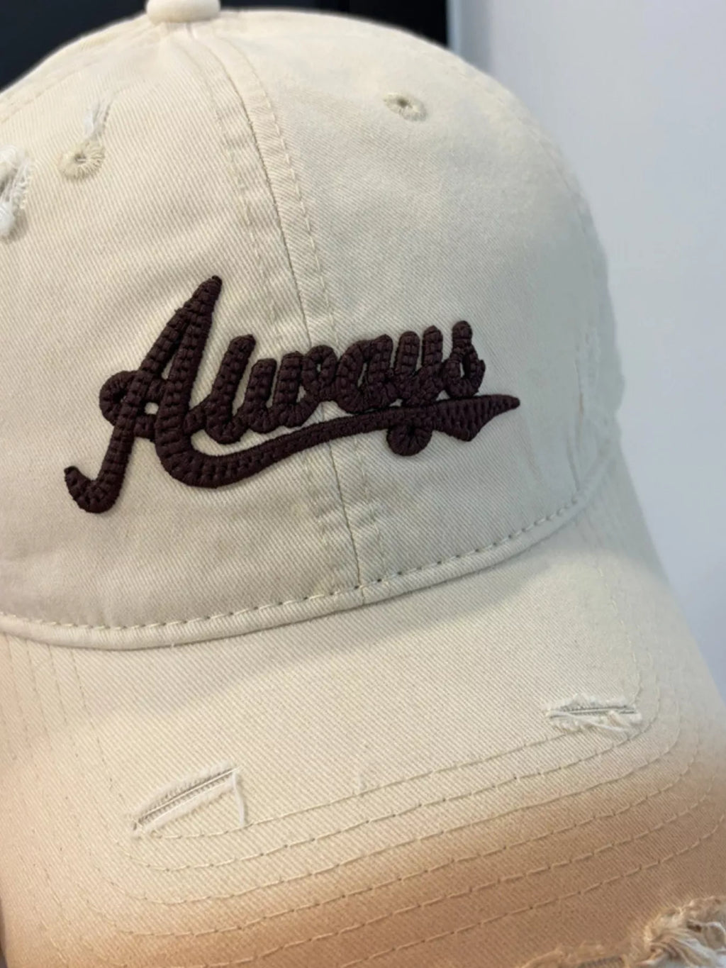 Distressed Embroidered Baseball Cap