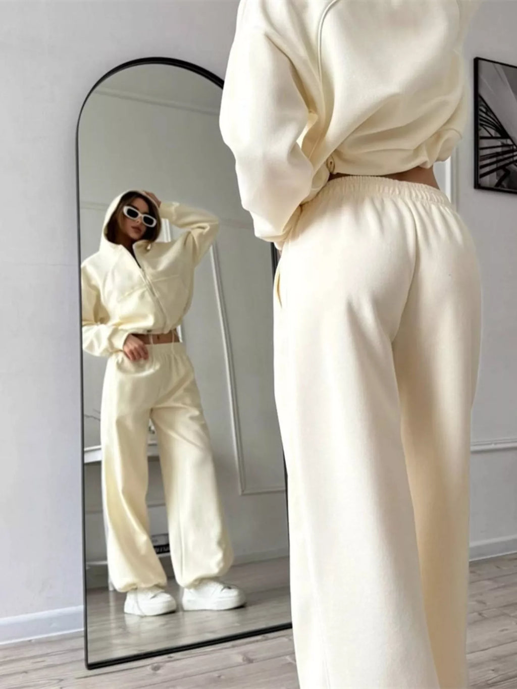 Fleece Zip-Up Hoodie and Joggers Set