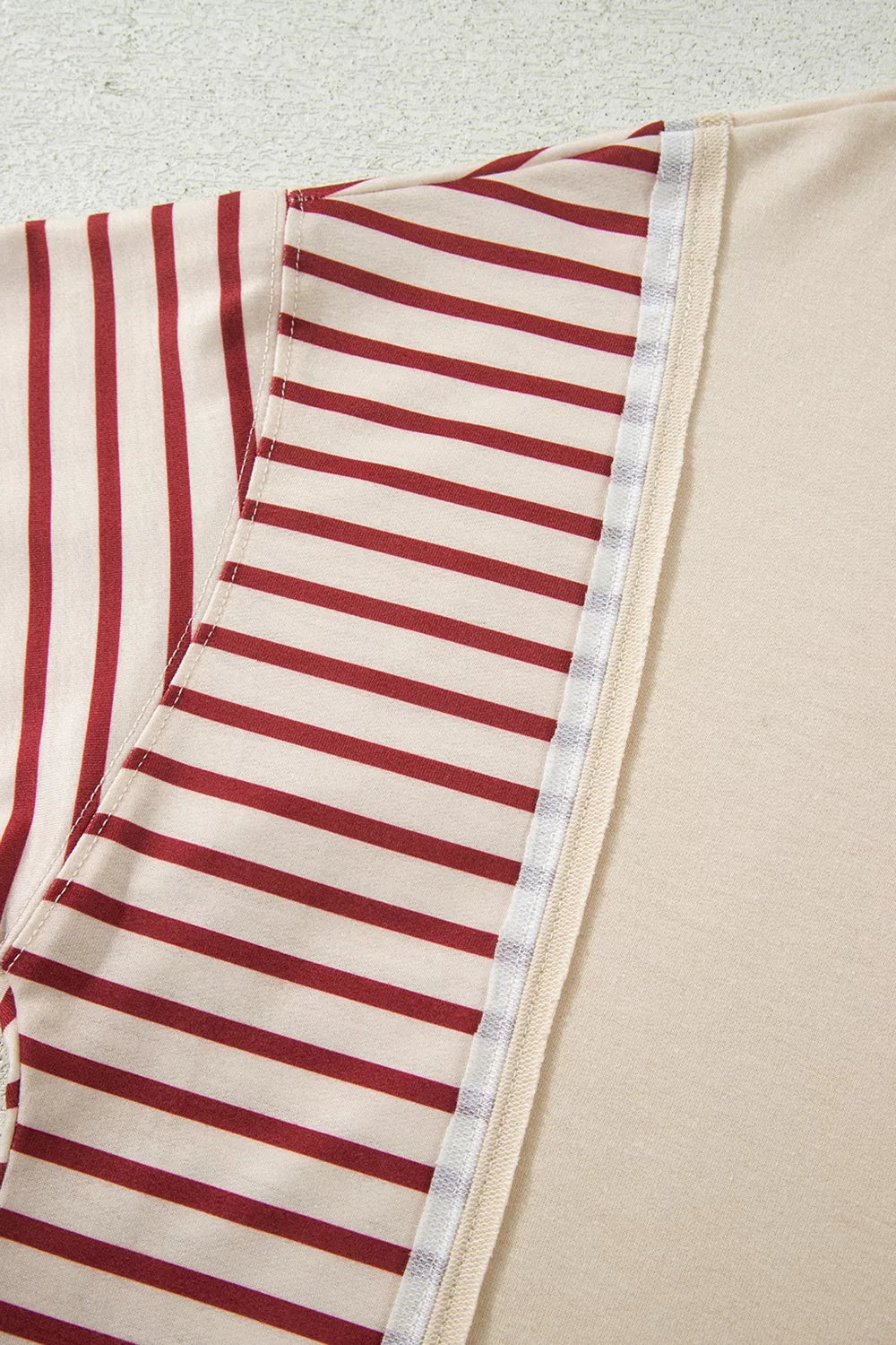 Slit Striped Long Sleeve Sweatshirt