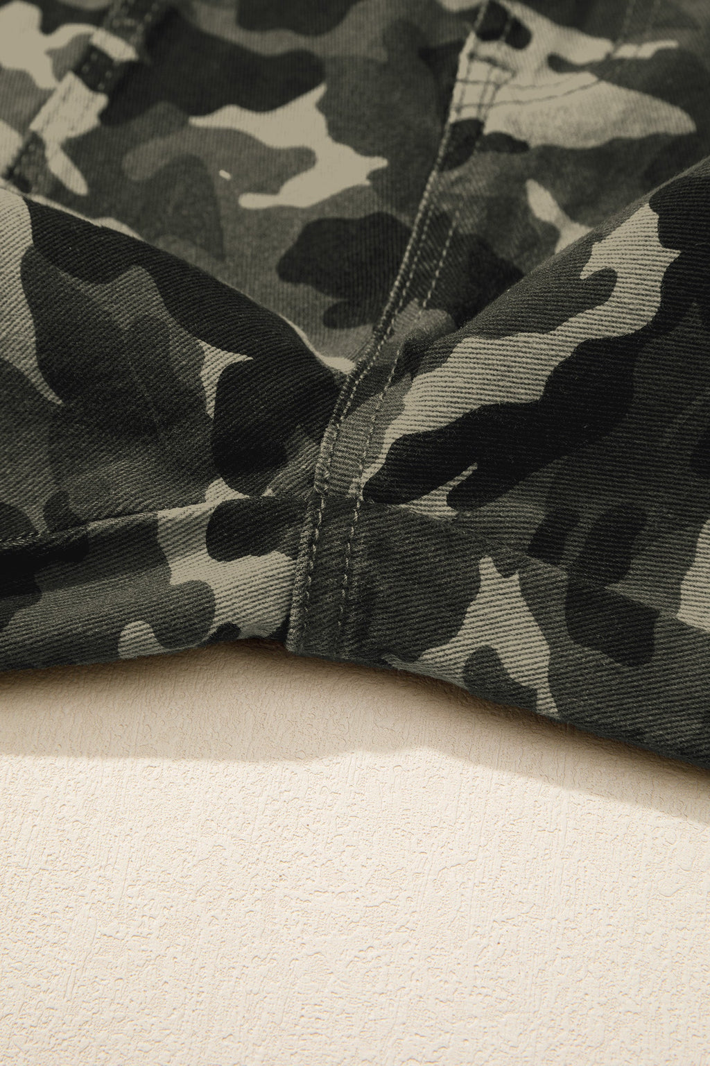 Green Camouflage Print Multi Pocketed Womens Denim Pants
