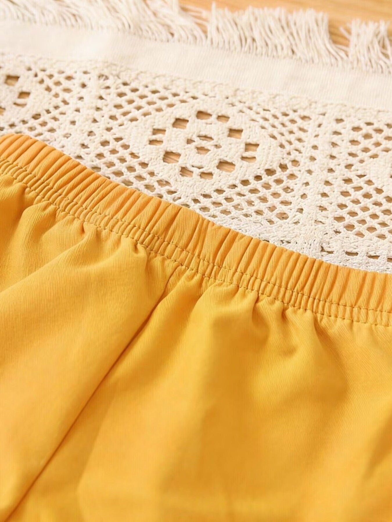 Children's Bee Embroidered Ruffle Trim Top and Shorts Set