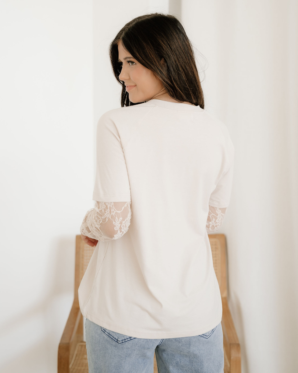 Layered Lace Long Sleeve T Shirt
