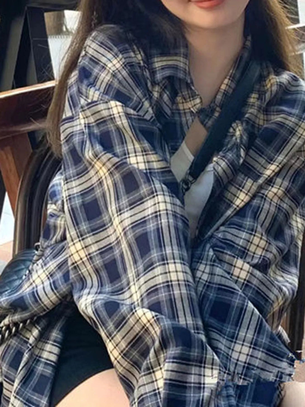 Casual Loose Fit Plaid Shirt