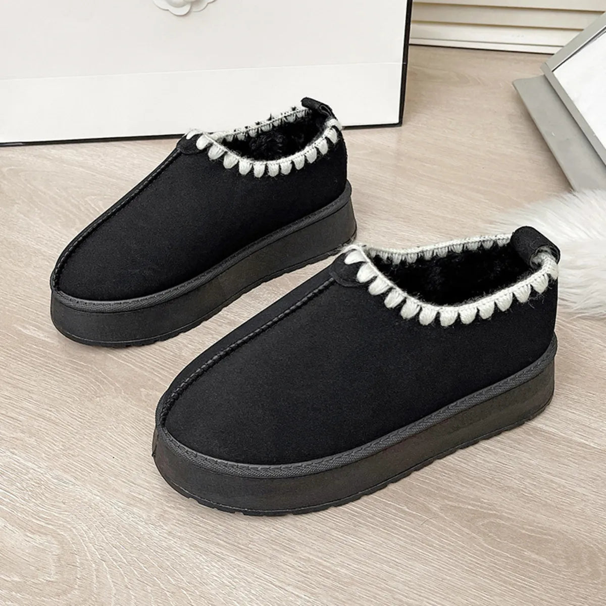 Fleece-Lined Winter Ankle Boots