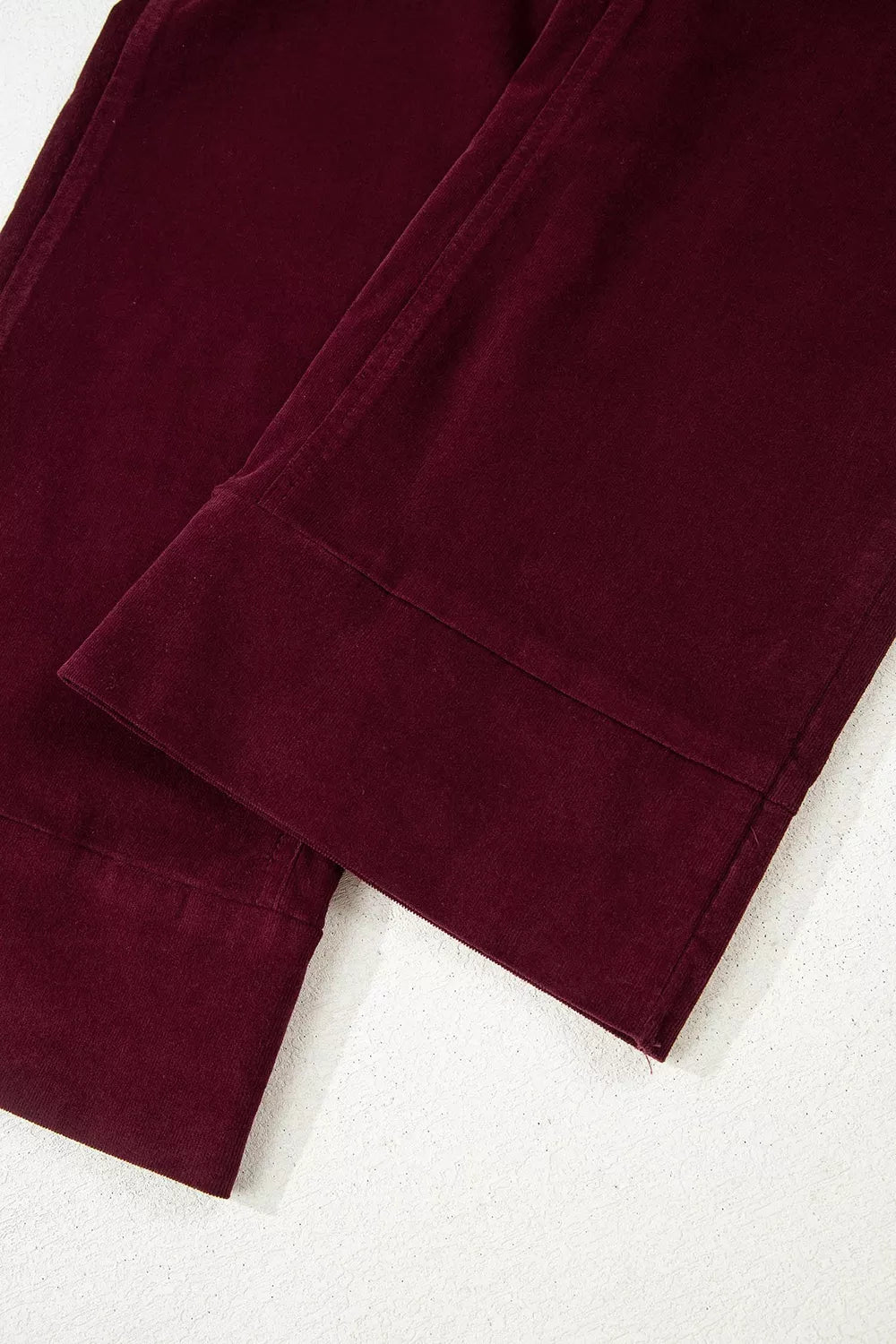 Corduroy Solid Color High Waist Wide Leg Pants