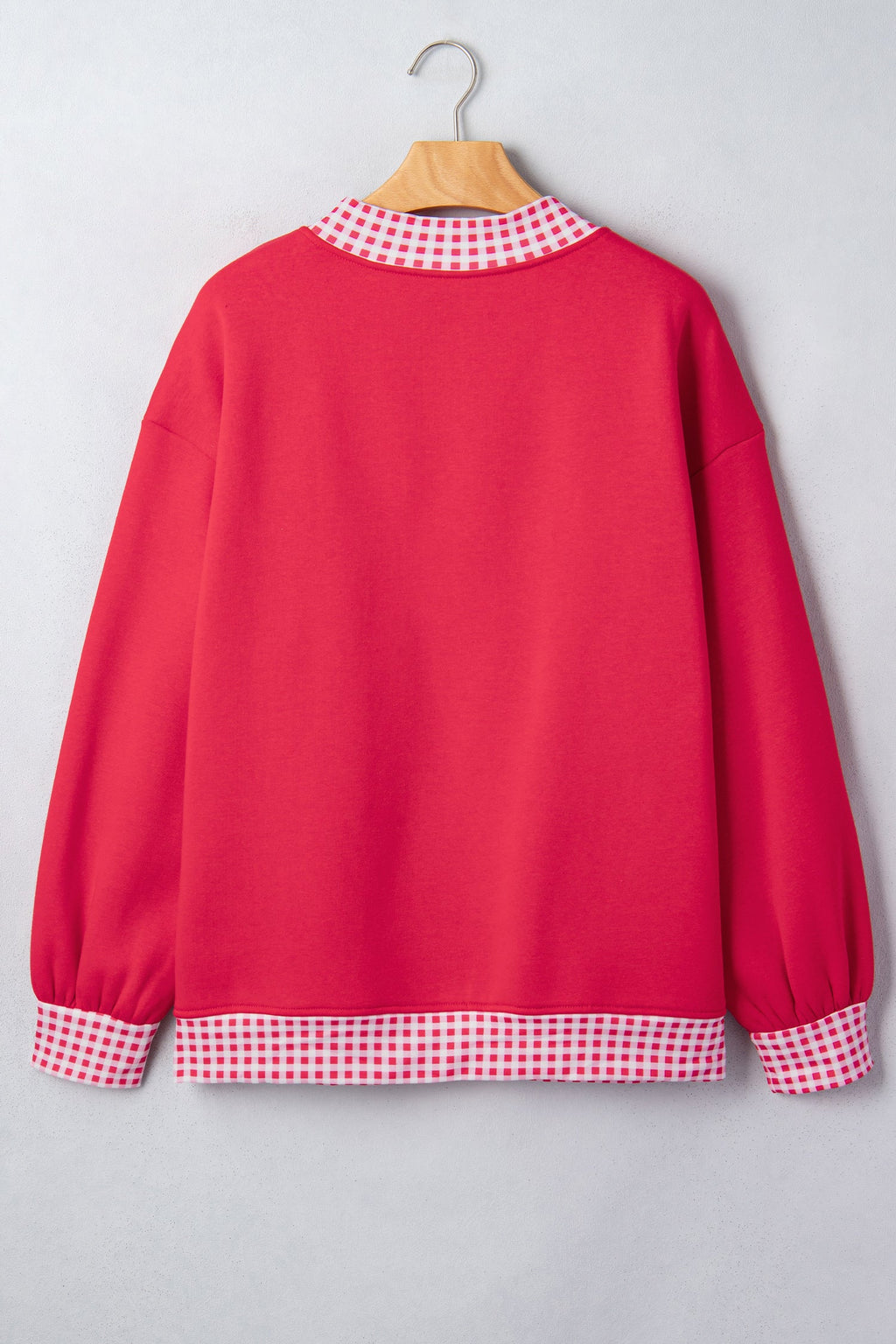 Brown Colorblock Polka Dot Contrast Trim Oversized Sweatshirt